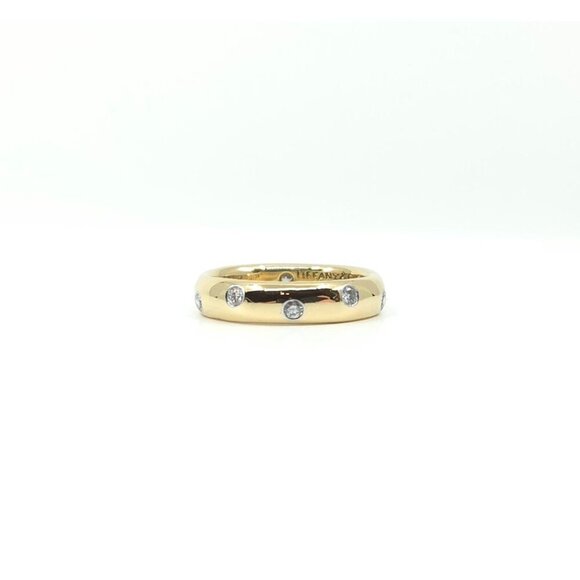 Tiffany & Co Platinum and 18kt Yellow Gold Etoile Diamond Band 4mm Size 5 - Picture 3 of 9
